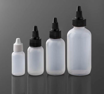 Boston Round Ink Bottles and Tops