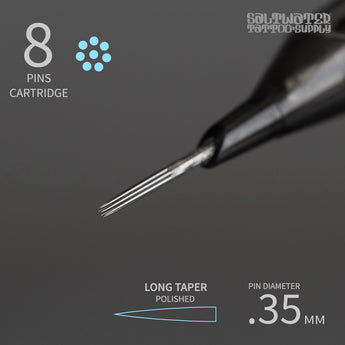8 Cartridge Tips - Straight Round Liners