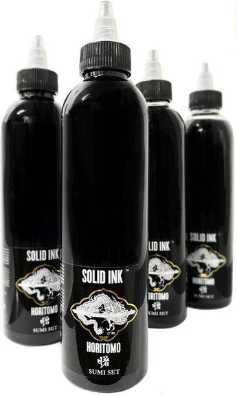 Solid Ink Horitomo Sumi Set 4 (Black, Dark, Medium, Light) ( 2oz / 4oz / 8oz )