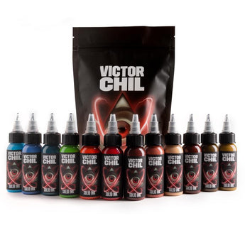 Saltwater tattoo supply sells Solid Ink - VICTOR CHIL | (12) 1 OZ COLOR SET