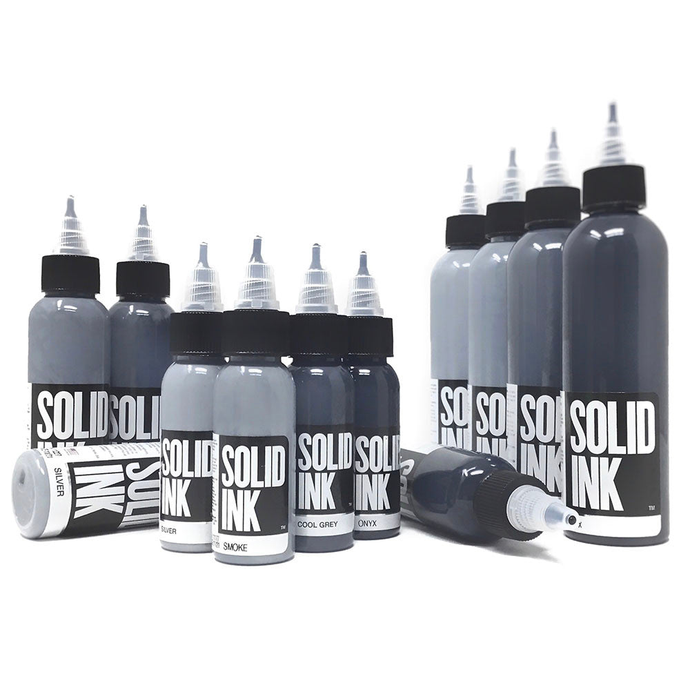 Can Ink Solidify Solid Ink Opaque Grey Set ( 1oz / 2oz / 4oz ) – Saltwater Tattoo Supply
